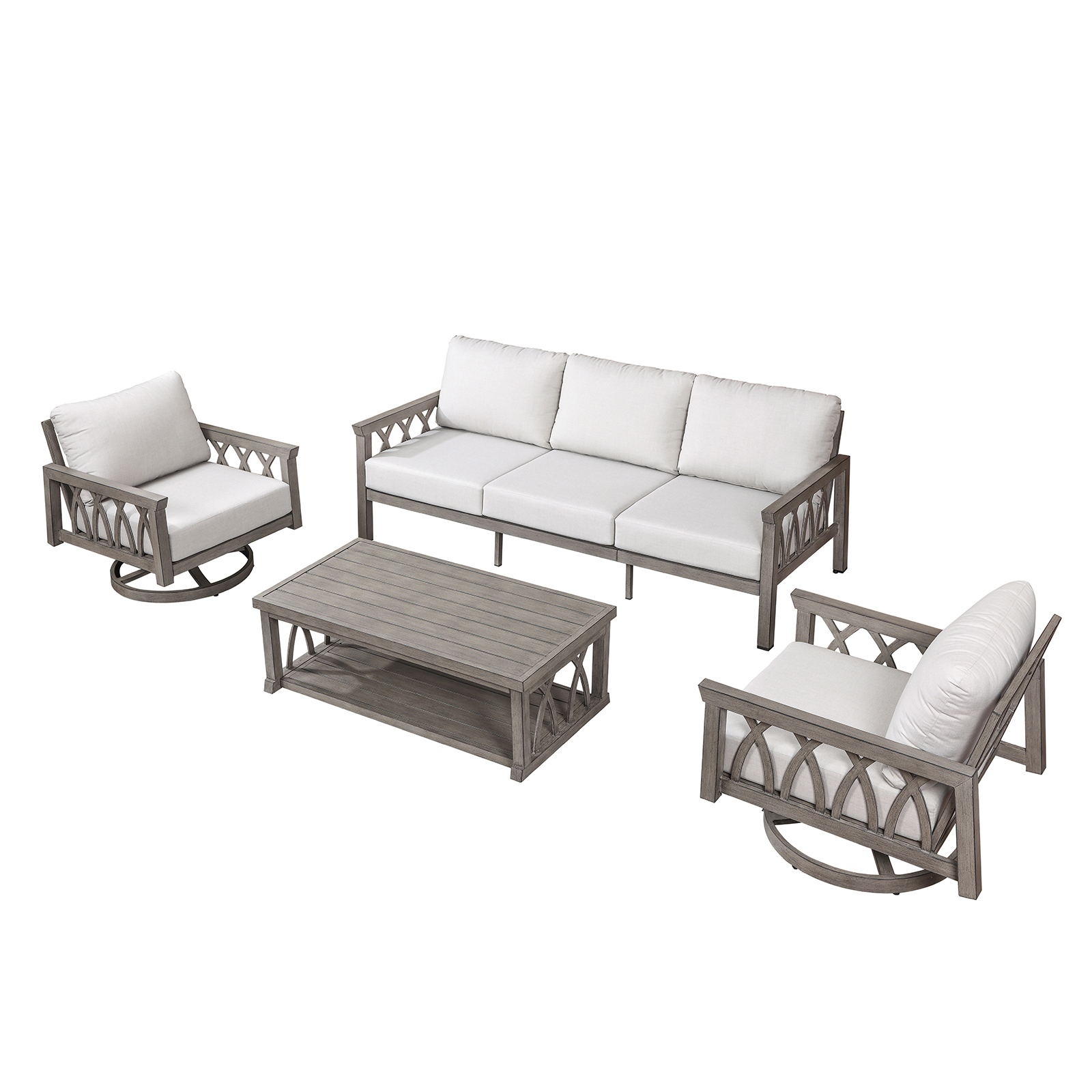 4-Piece Aluminum Outdoor Patio Conversation Set - DS096