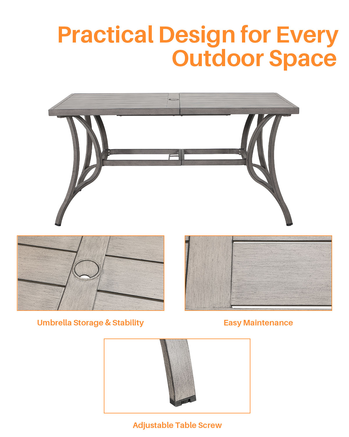 Aluminum Outdoor Patio Dining Table - D103