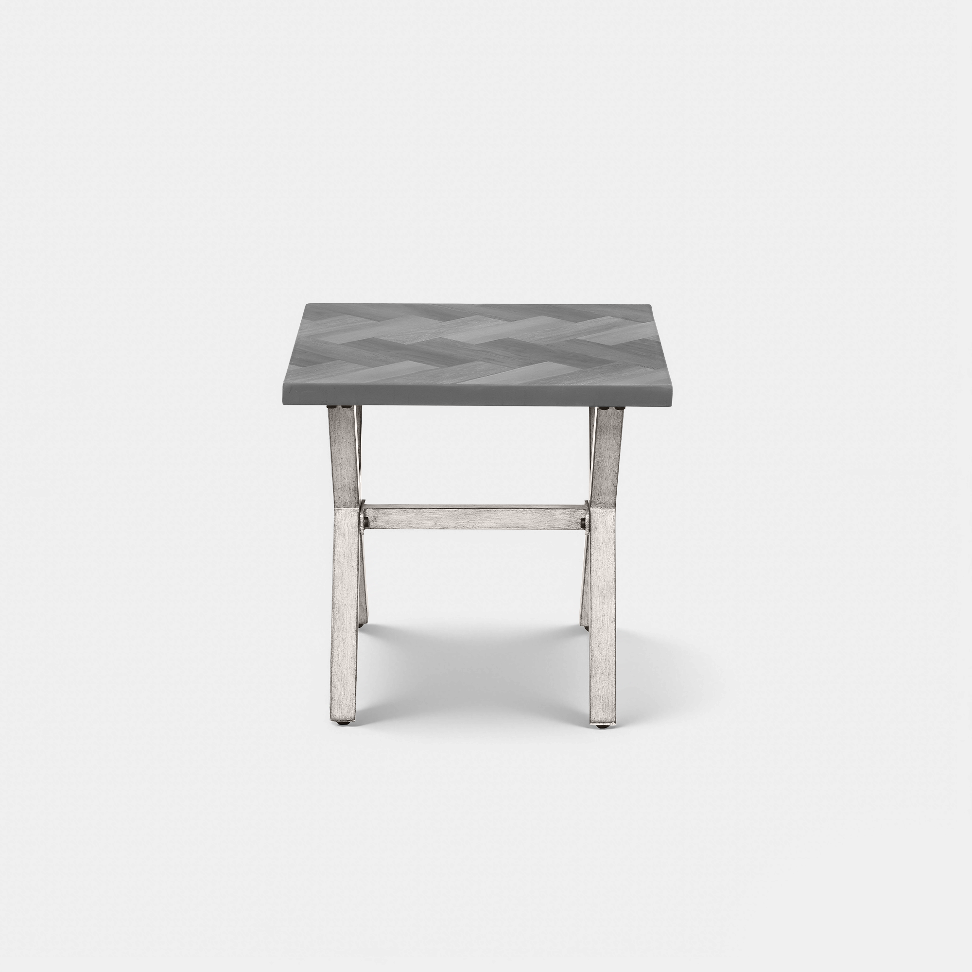 All-Weather Square Outdoor Side Table with Resin Tabletop - D014
