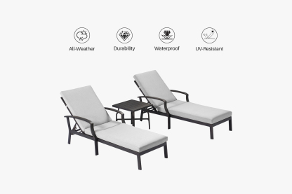 Outdoor Sun Lounge Set With Sidetable