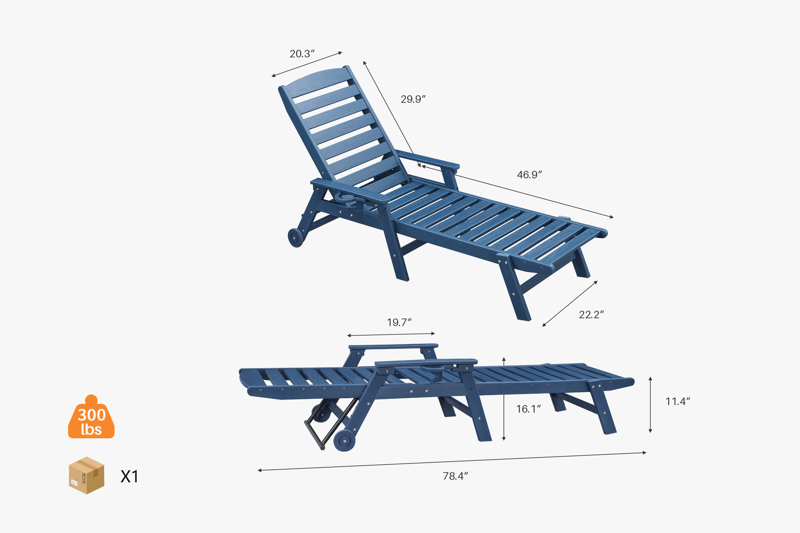 HDPE Outdoor Adjust Chaise Lounge