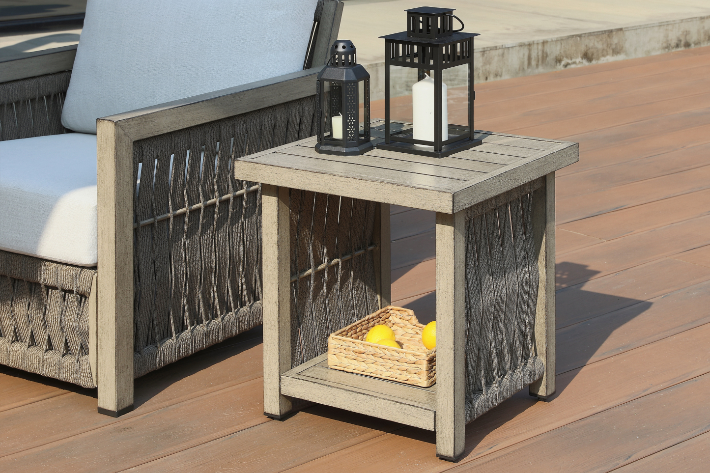 American Vintage Rope Weave Drink Table