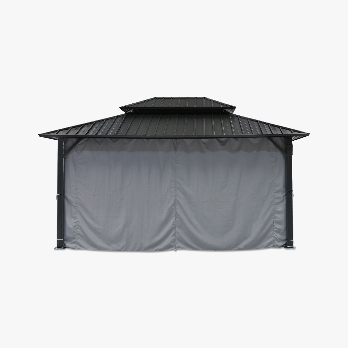 10' x 12' Outdoor Patio Hardtop Gazebo with Netting and Curtains - G030-2