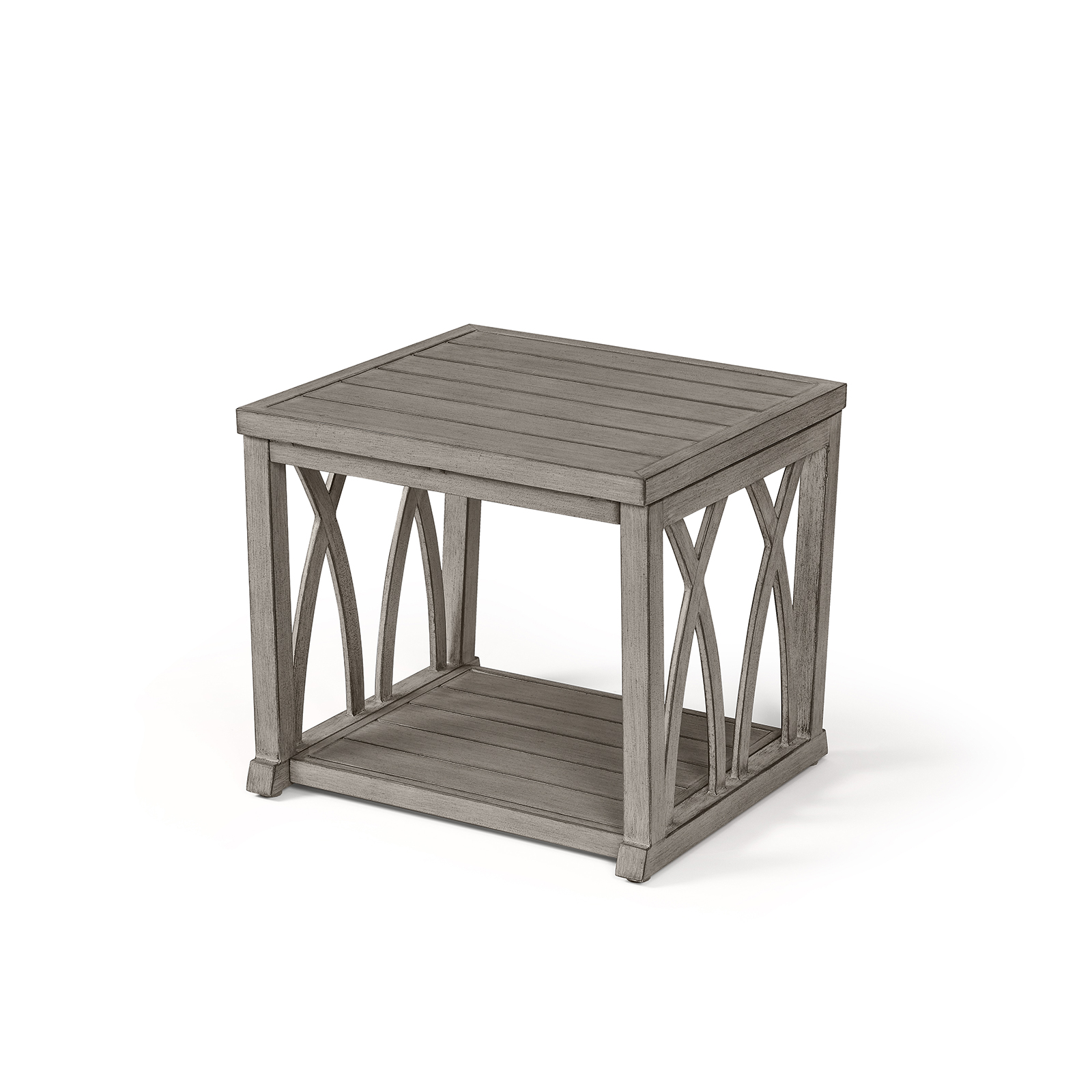 Aluminum Outdoor 2-Tier Side End Table - D092
