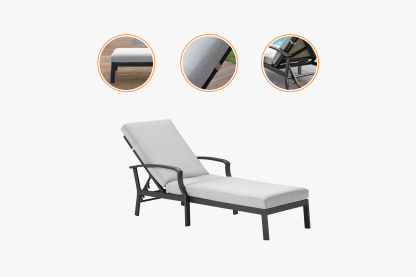 Outdoor Aluminum Sun Lounge With Cushion