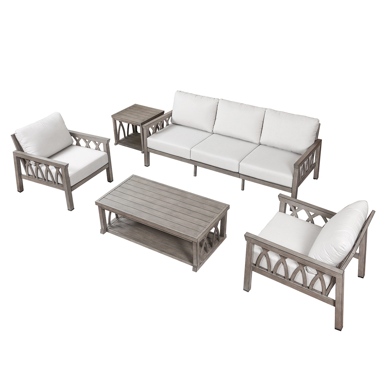 5-Piece Aluminum Outdoor Patio Conversation Set - DS09