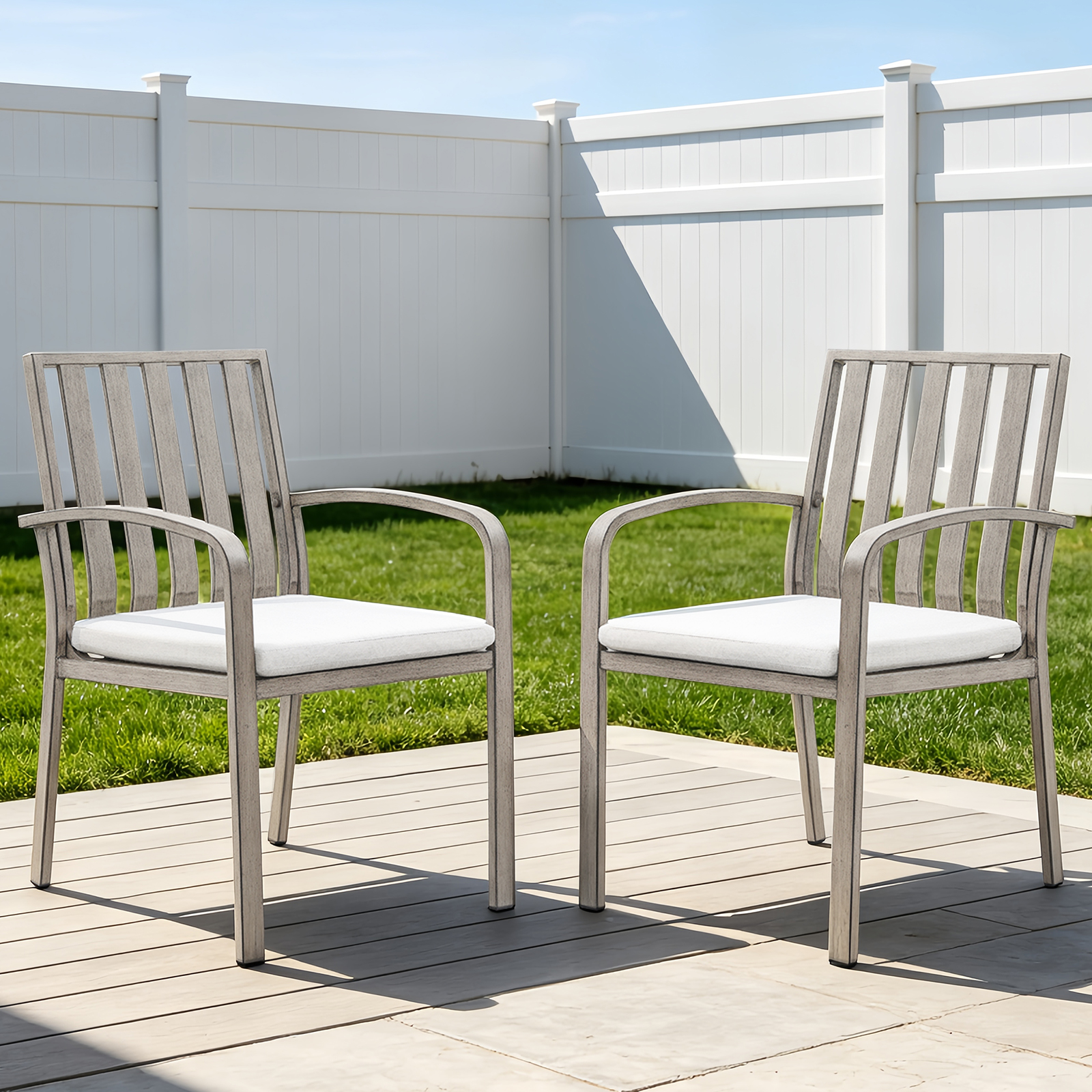 2-Piece Patio Outdoor Dining Chairs Set  for Deck, Balcony, Garden - C106