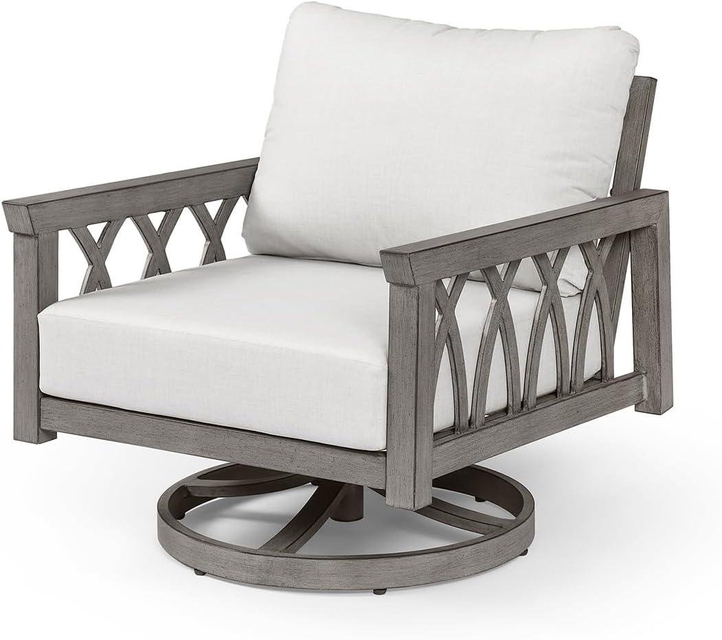 SEEHILL Aluminum Swivel Patio Sofa Chair