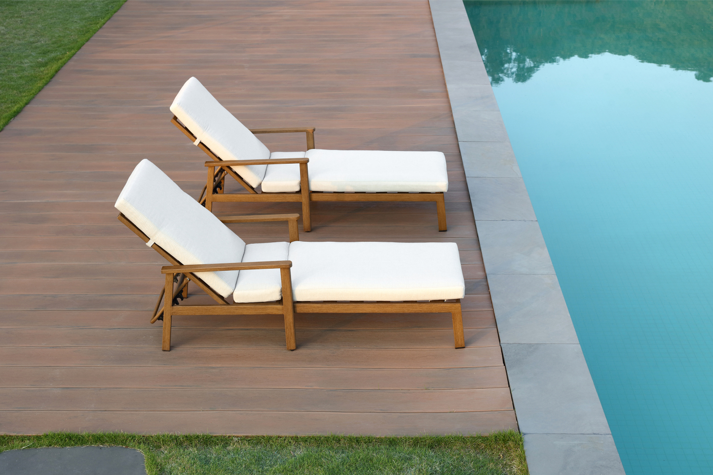 2PCS | Aluminum Poolside Adjustable Chaise Lounge