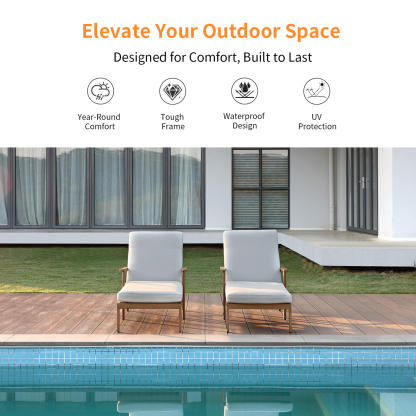 Outdoor lounge chairs with waterproof cushions - Seehill