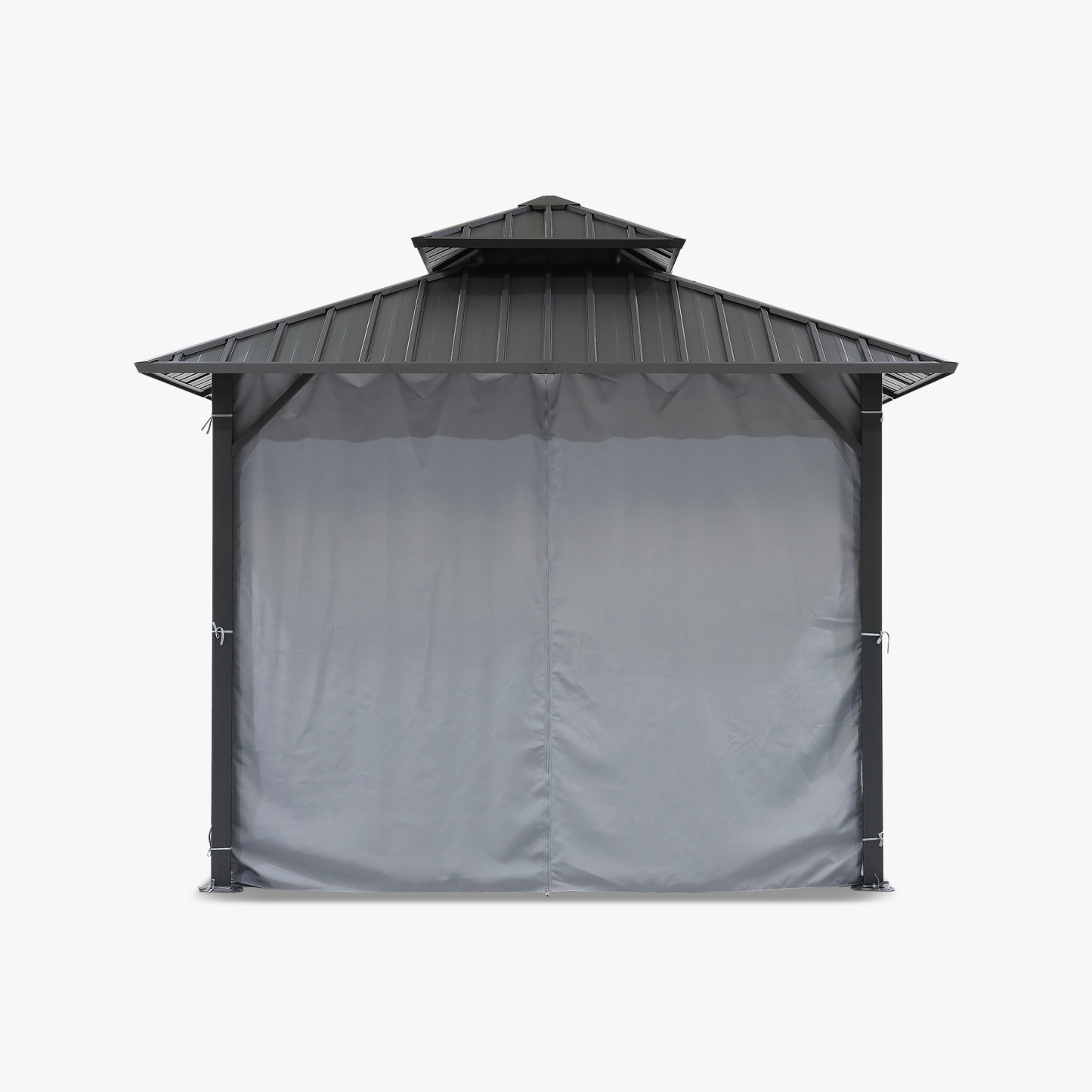 12' x 12' Outdoor Patio Hardtop Gazebo with Netting and Curtains - G030-3
