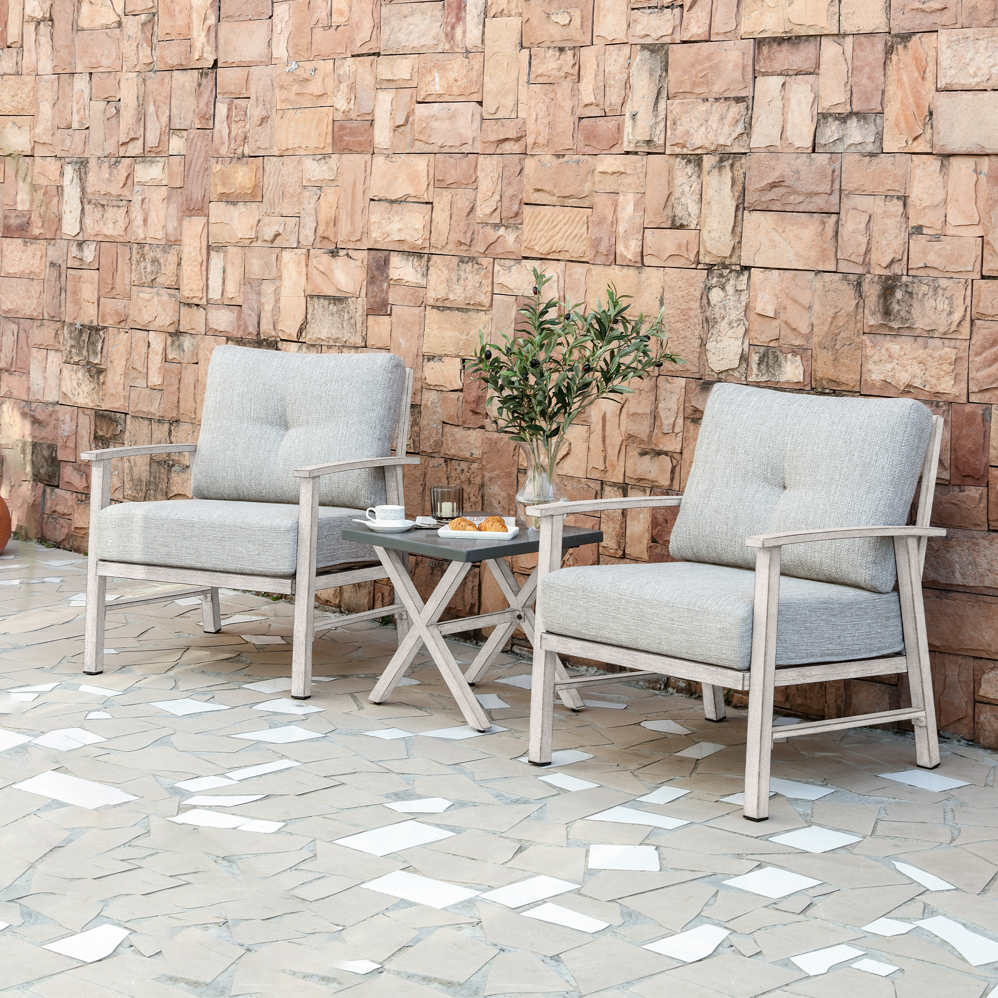 Slate Outdoor furniture product photo with clear materials and finish in clean lighting-Seehill