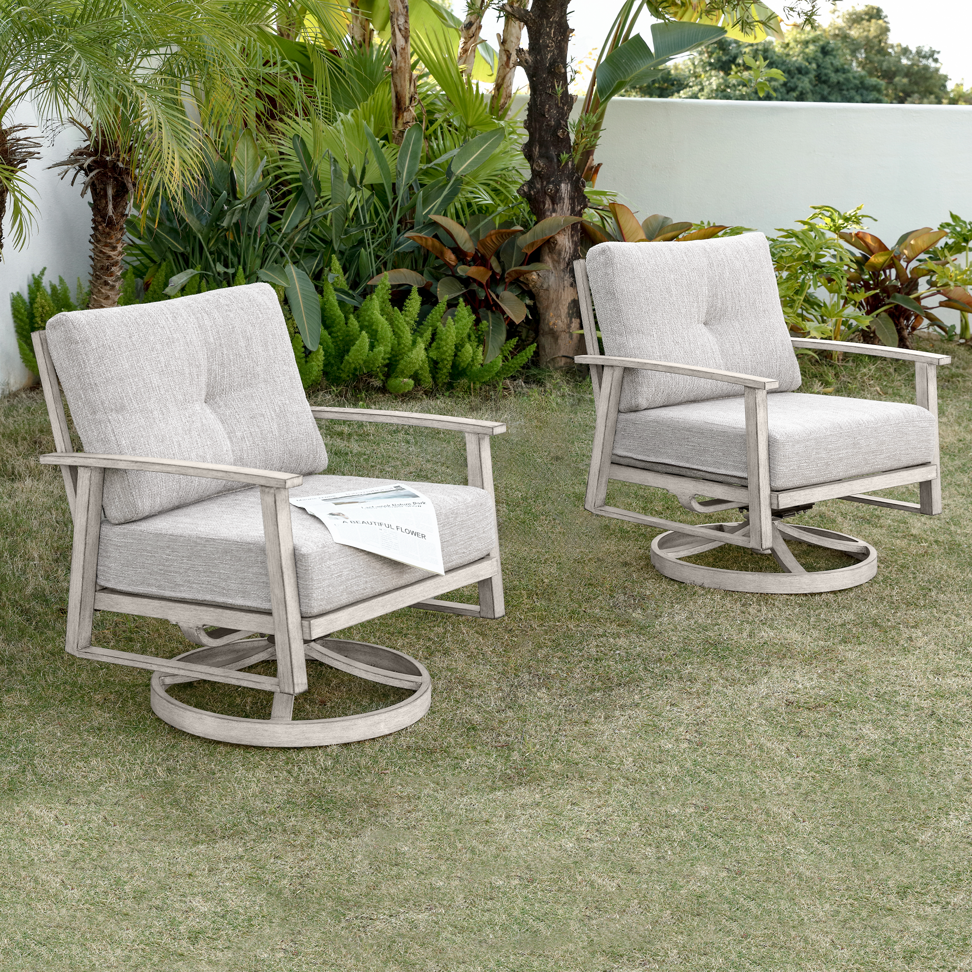 modern metal patio rocking chair