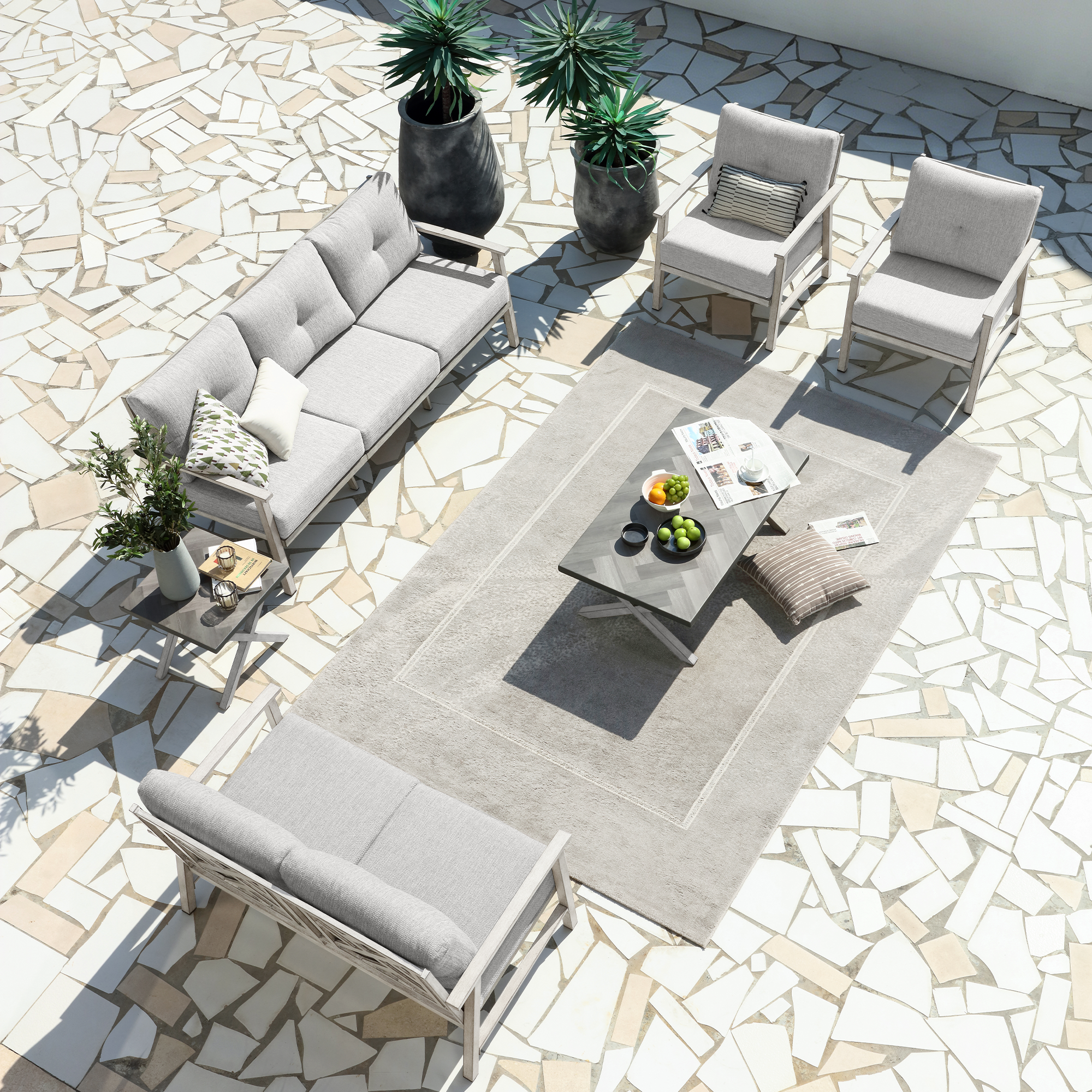 Cedar Outdoor furniture product photo with clear materials and finish in clean lighting-Seehill