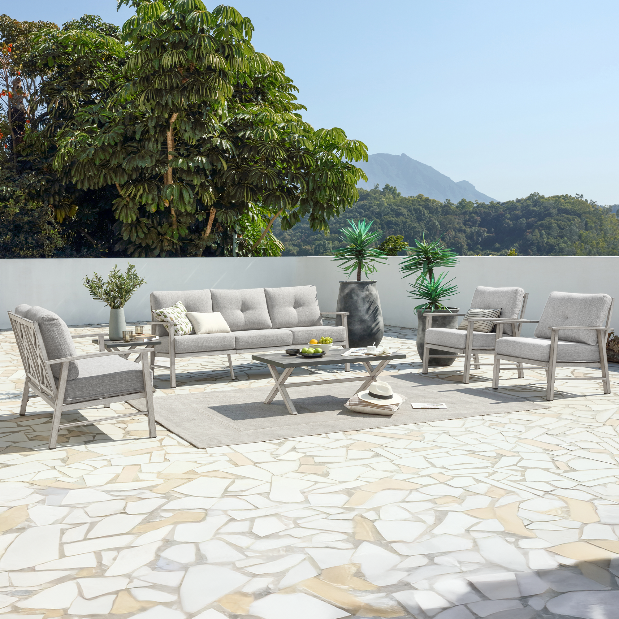 River Outdoor furniture product photo with clear materials and finish in clean lighting-Seehill