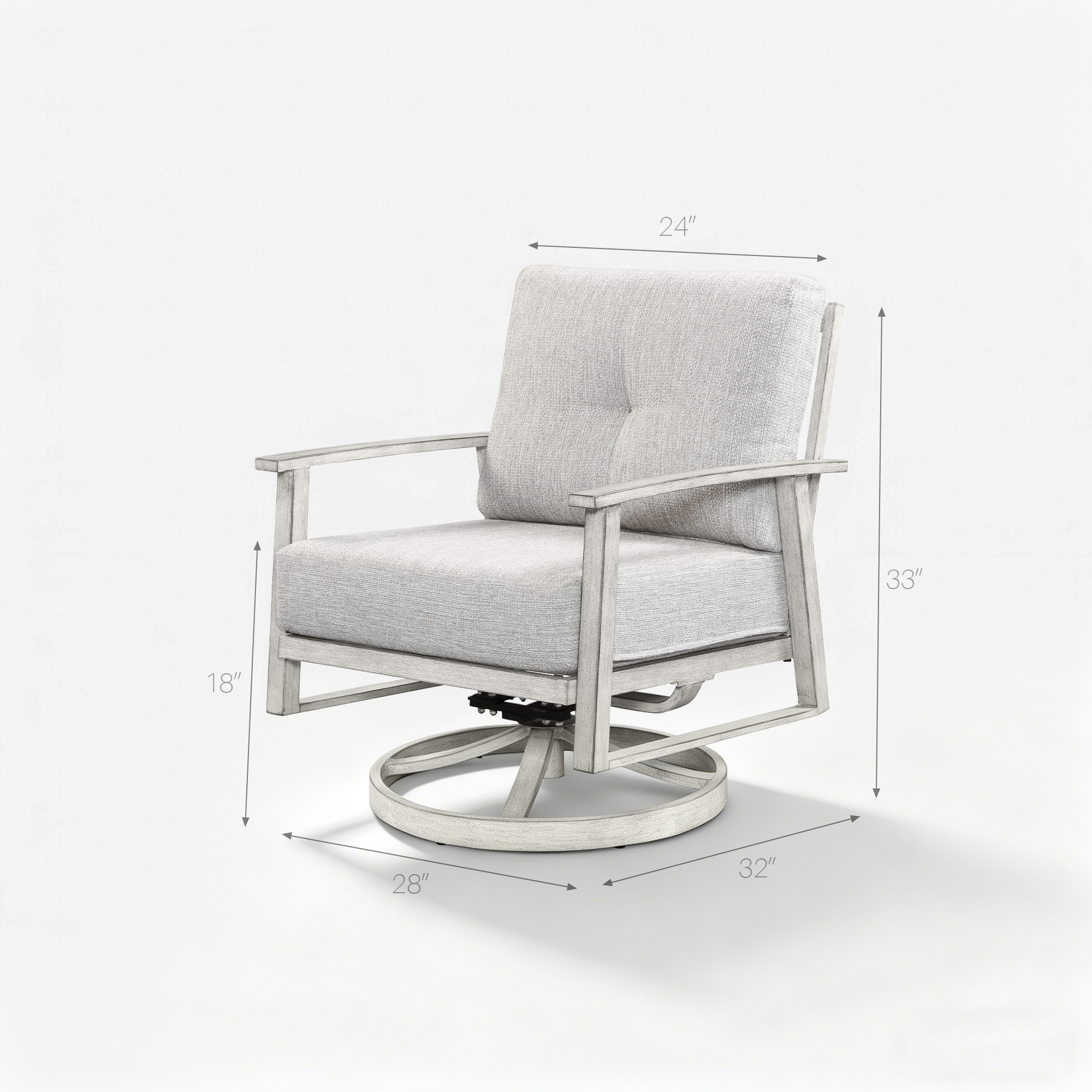 2-piece Outdoor Swivel Patio Chairs Set - C012