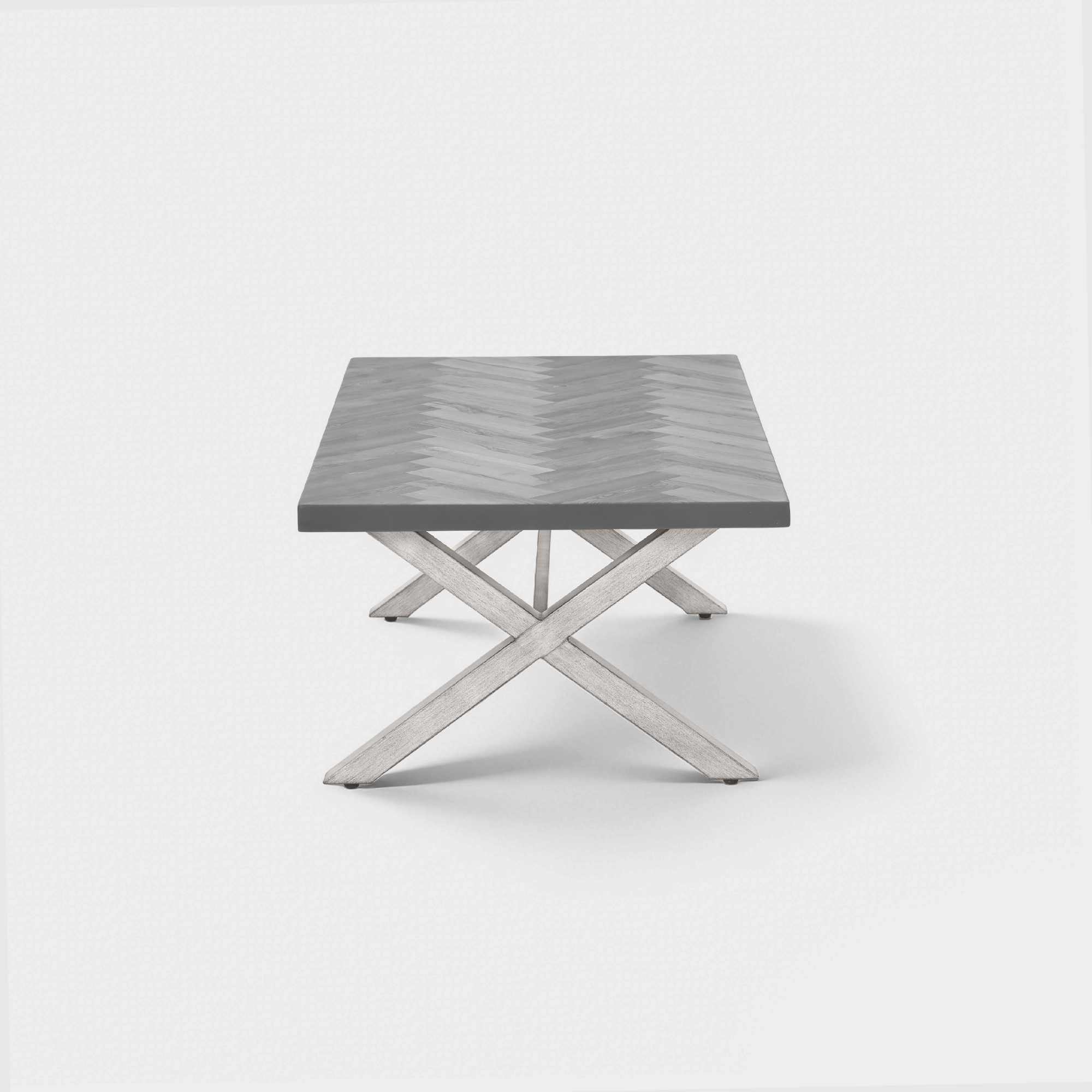 All-Weather Rectangle Aluminum Outdoor Coffee Table with Resin Tabletop - D013