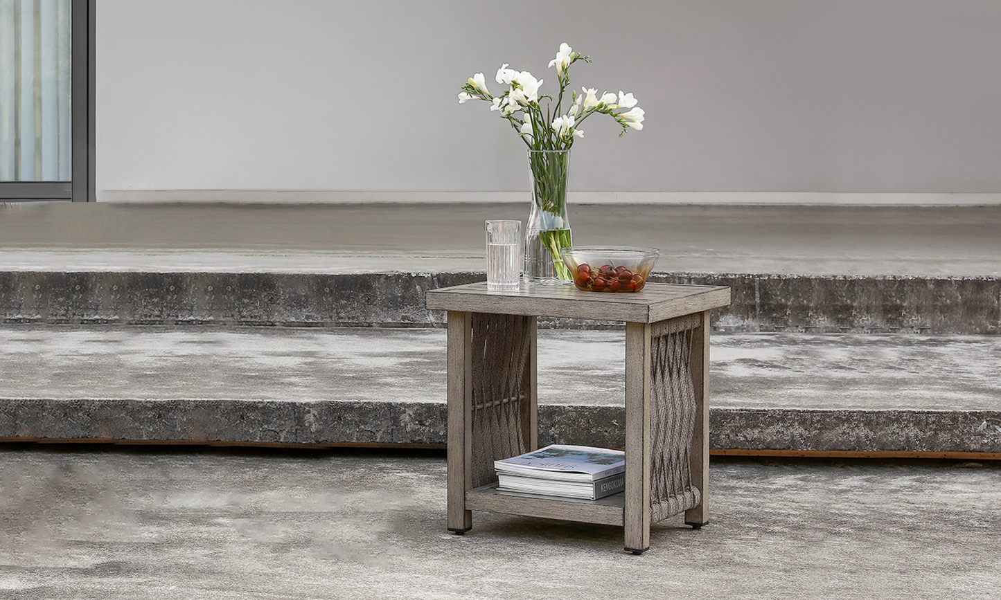 American Vintage Rope Weave Drink Table