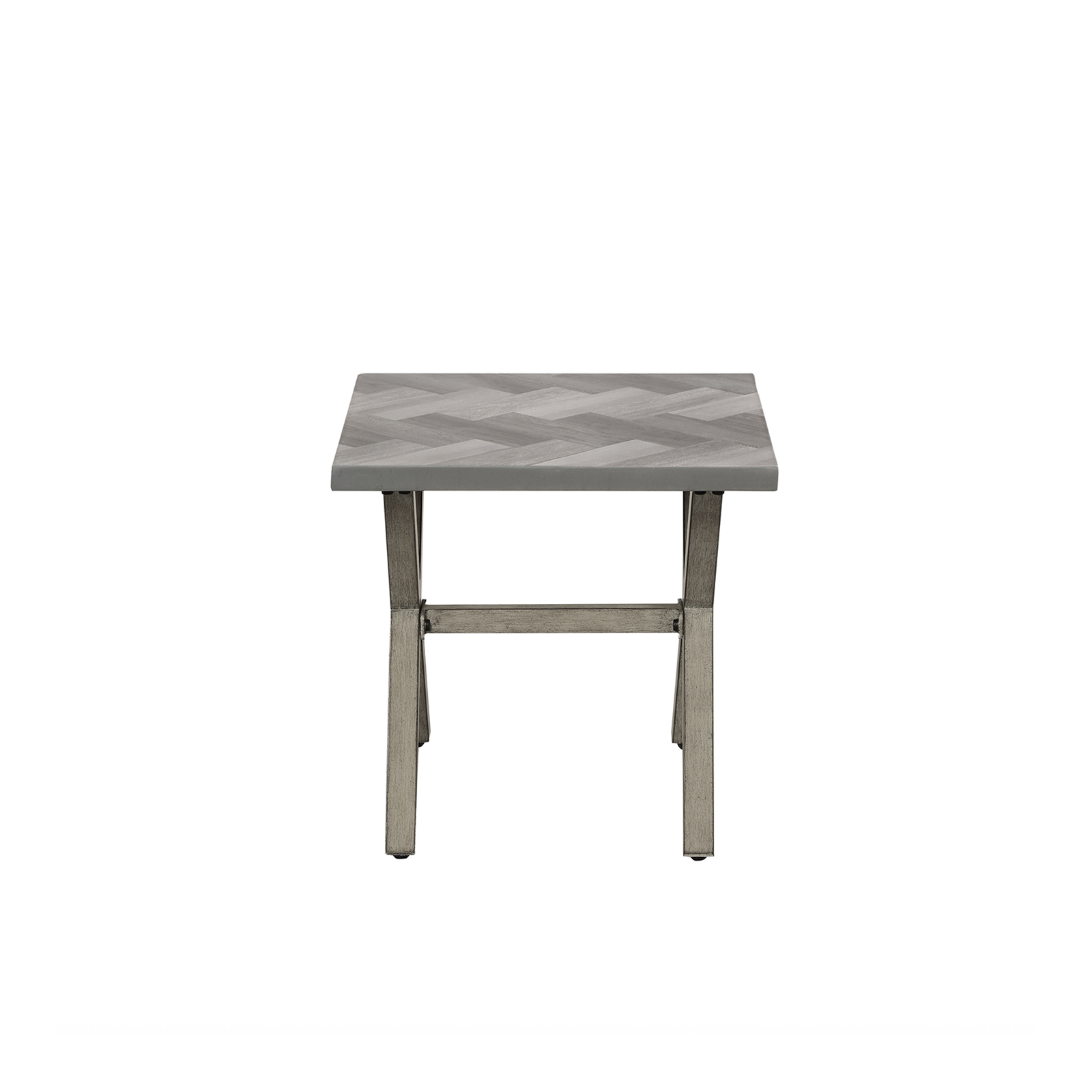All-Weather Square Outdoor Side Table with Resin Tabletop - D014