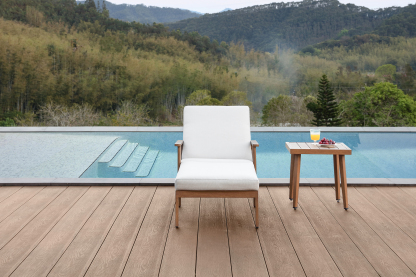 Aluminum Outdoor Sun Lounge Set With Side Table