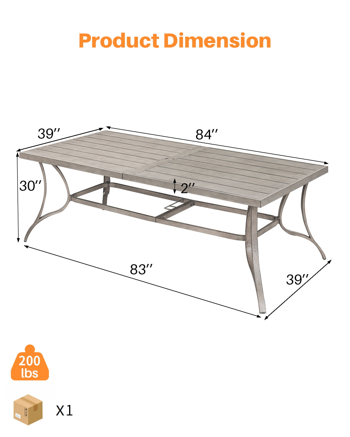 Aluminum Outdoor Patio Dining Table - D103