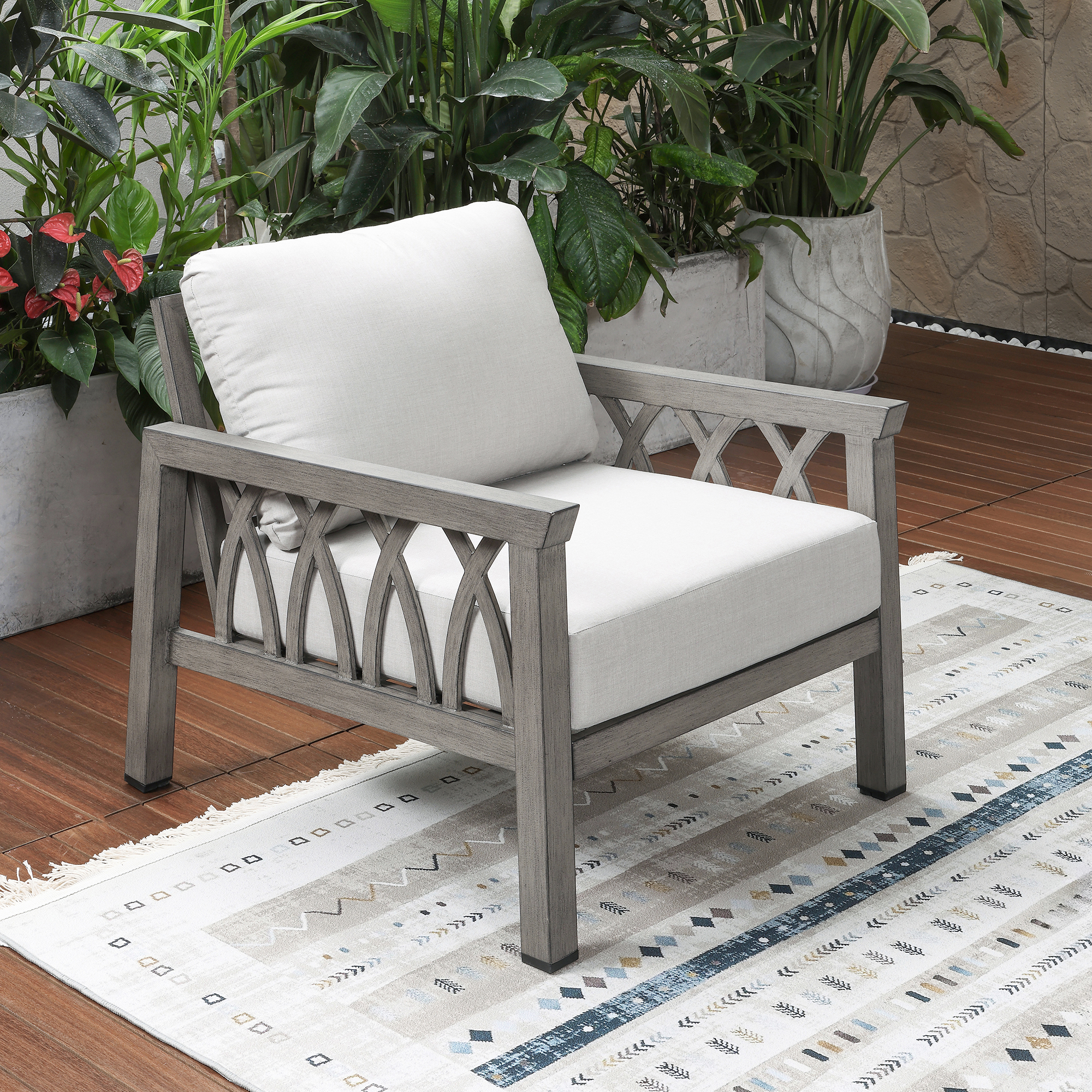 Aluminum Outdoor Single Sofa Armchair - C087