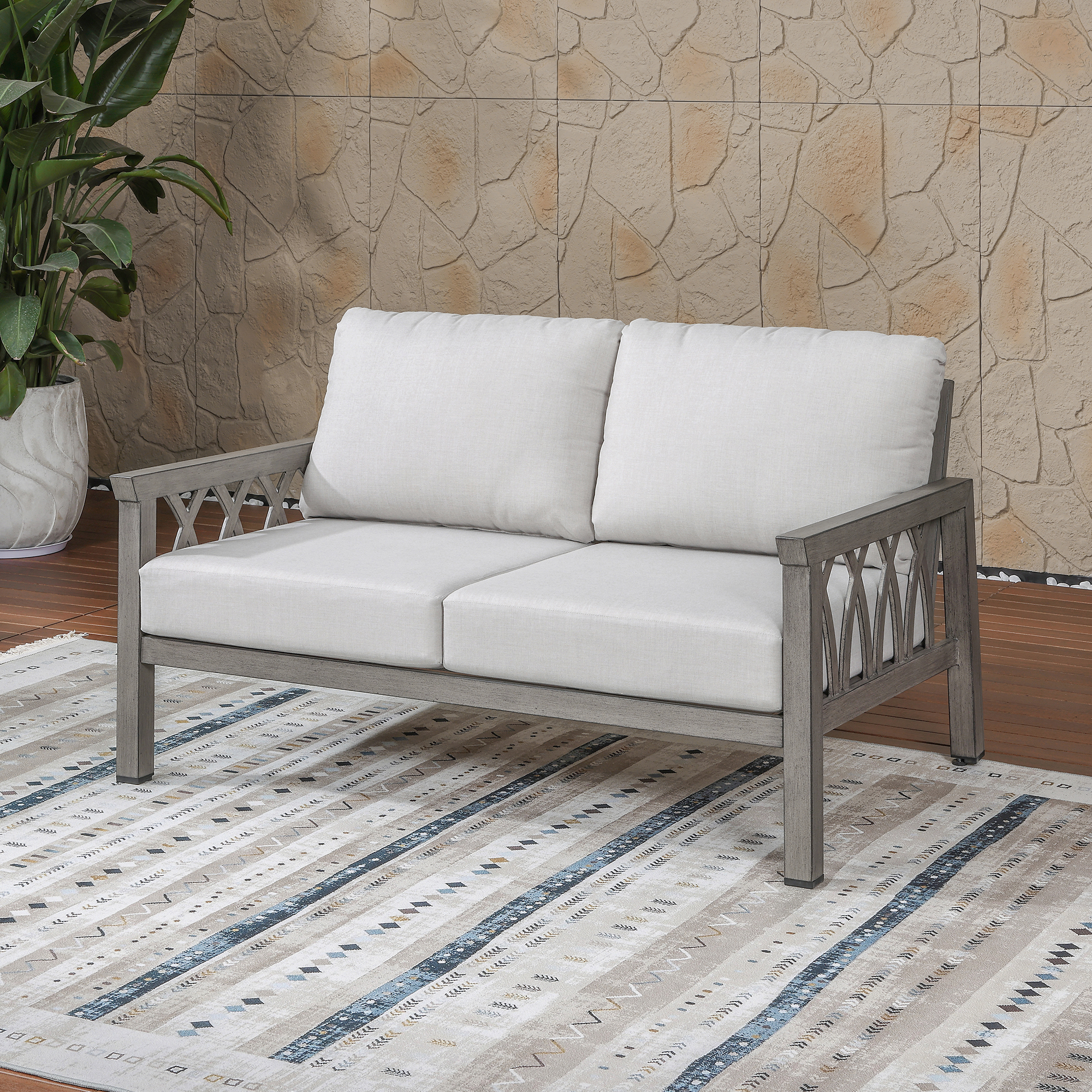 Outdoor Aluminum Loveseat Sofa - C089
