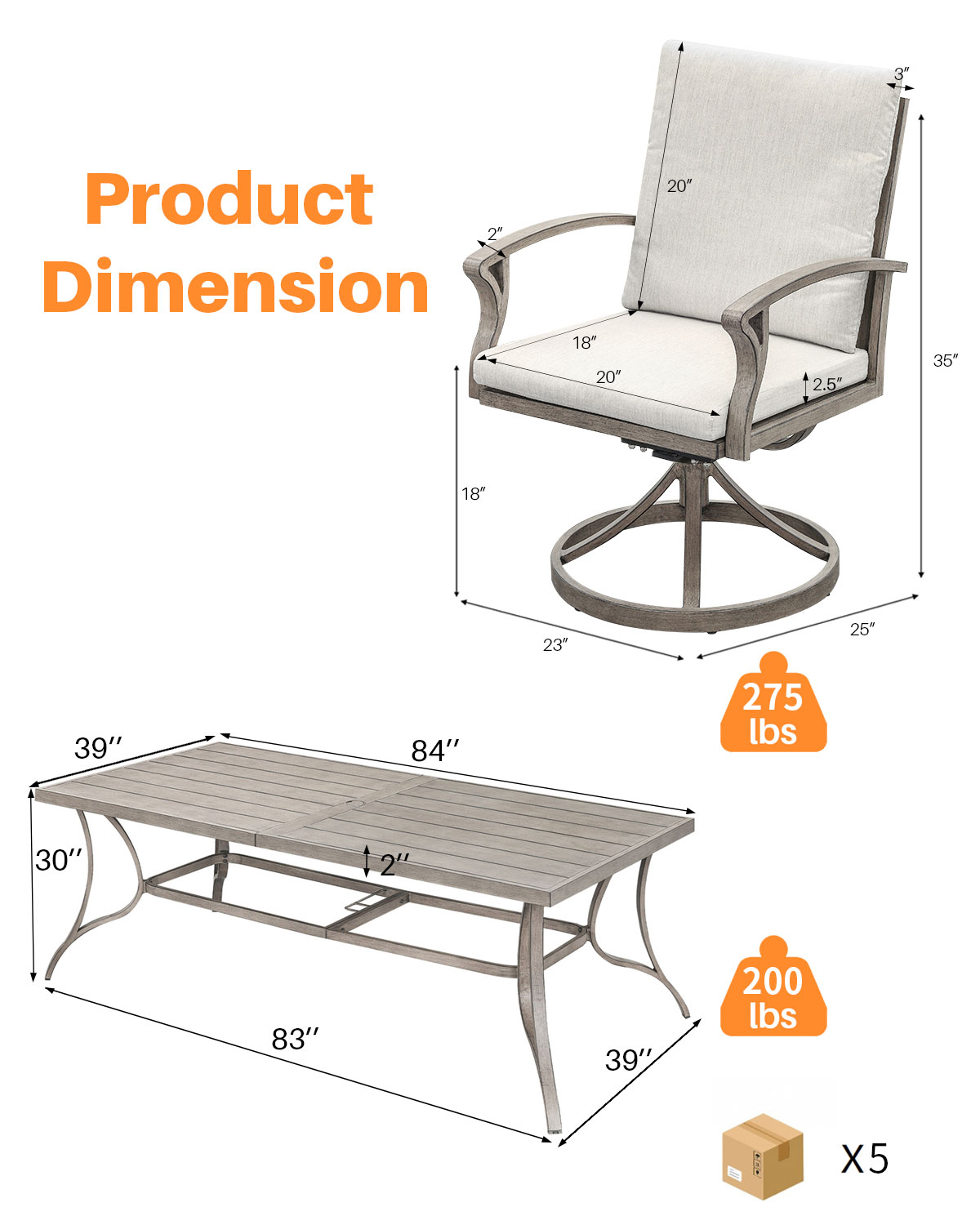 9-Piece Aluminum Outdoor Patio Dining Set - DS105