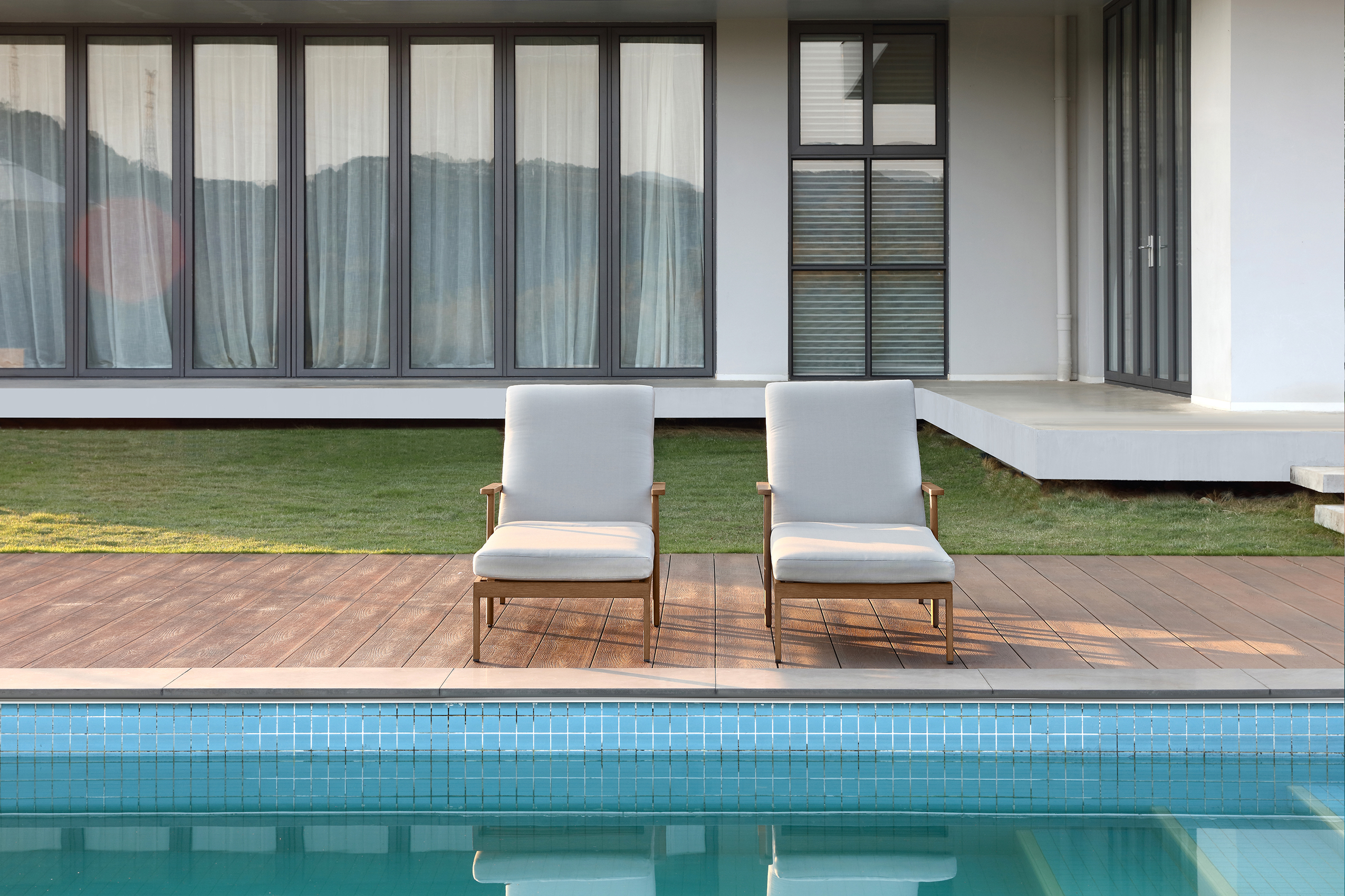 2PCS | Aluminum Poolside Adjustable Chaise Lounge