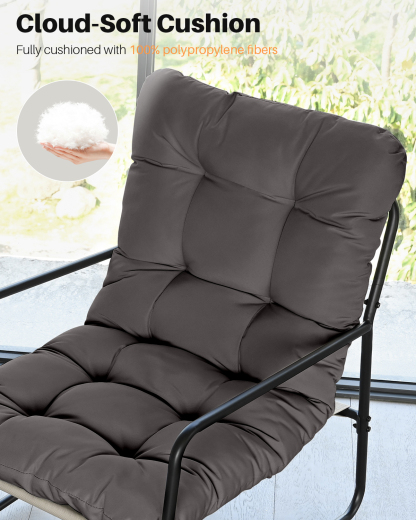 5-Piece Metal Comfy Modern Patio Rocking Chair Set - C033-3