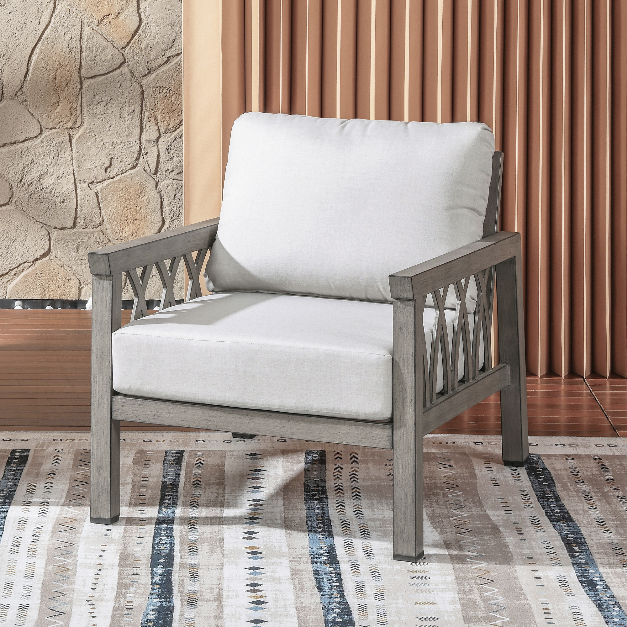 Aluminum Outdoor Single Sofa Armchair - C087