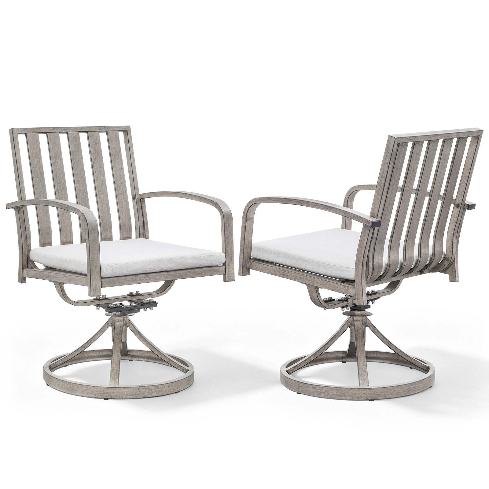 2-Piece Patio Outdoor Swivel Dining Chairs Set for Deck, Balcony, Garden - C107