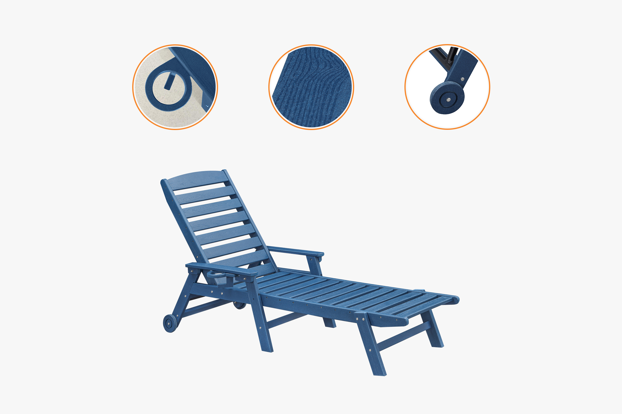 HDPE Outdoor Adjust Chaise Lounge