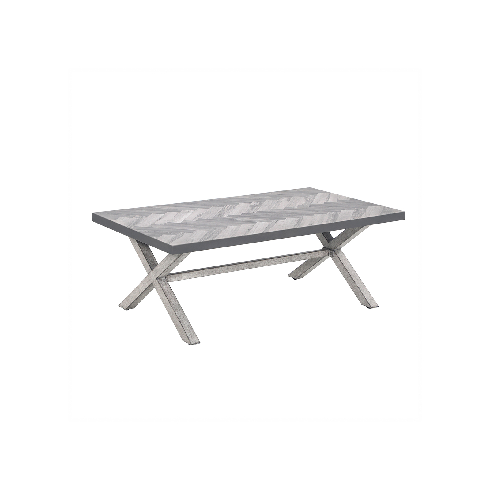 All-Weather Rectangle Aluminum Outdoor Coffee Table with Resin Tabletop - D013