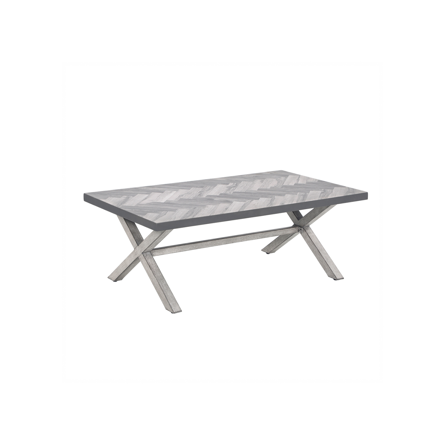 All-Weather Rectangle Aluminum Outdoor Coffee Table with Resin Tabletop - D013
