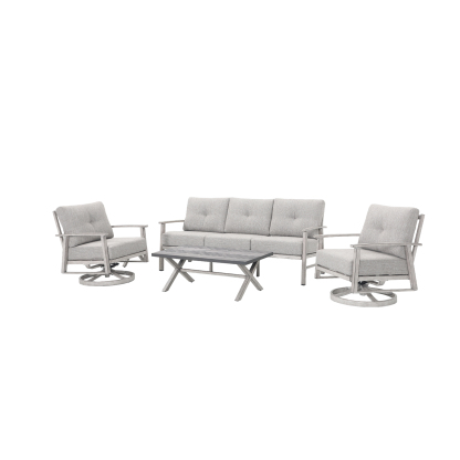 4-piece Modern Outdoor Patio Furniture Set with Swivel Chairs - SS016-1