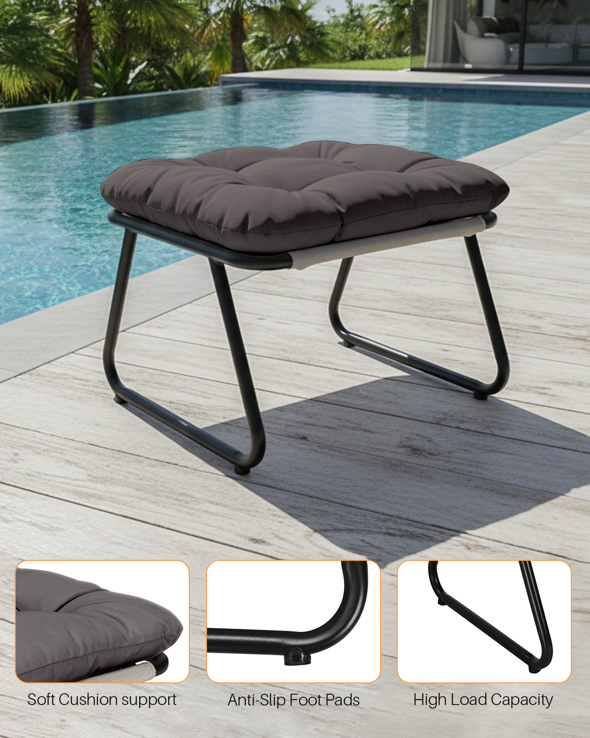 5-Piece Metal Comfy Modern Patio Rocking Chair Set - C033-3