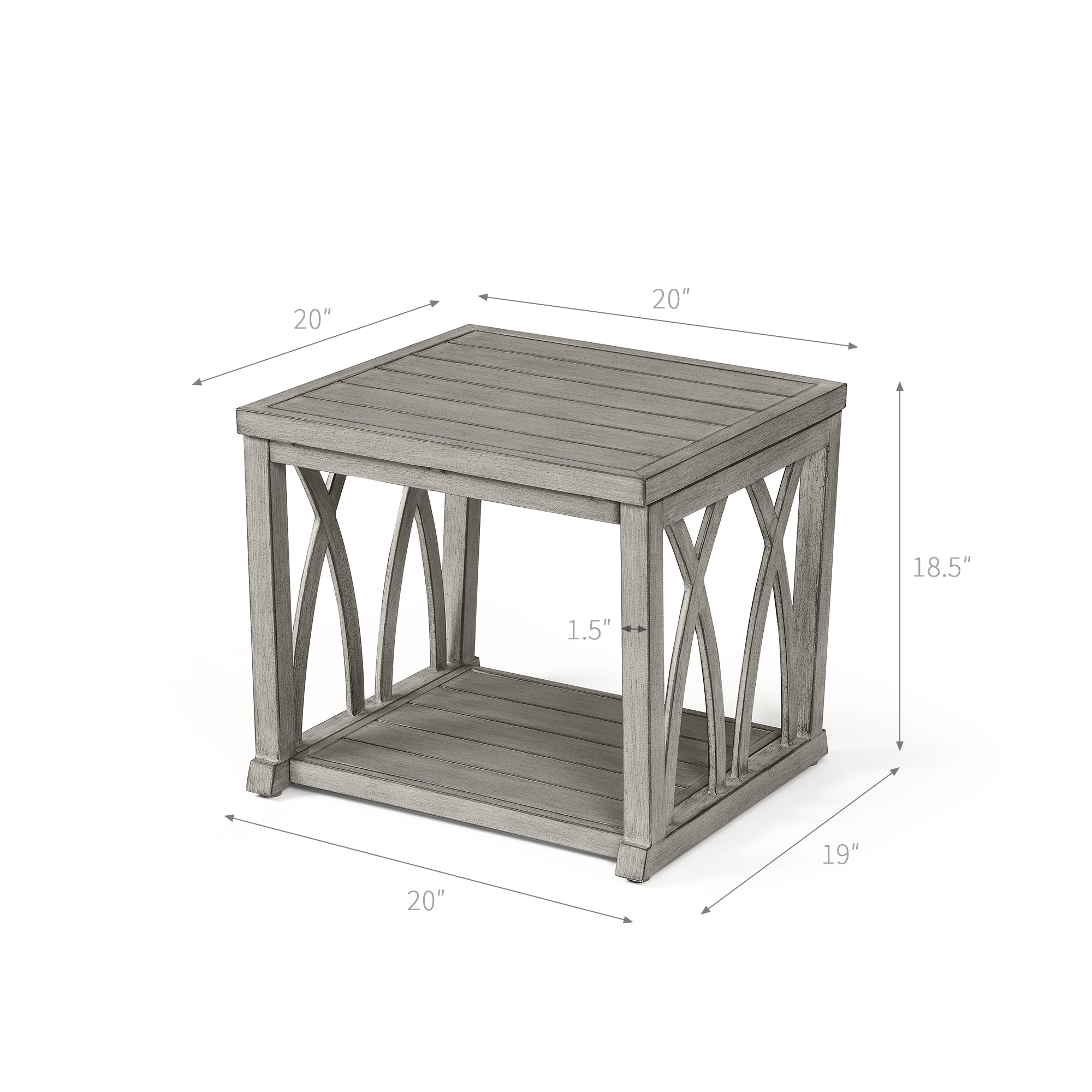 Aluminum Outdoor 2-Tier Side End Table - D092