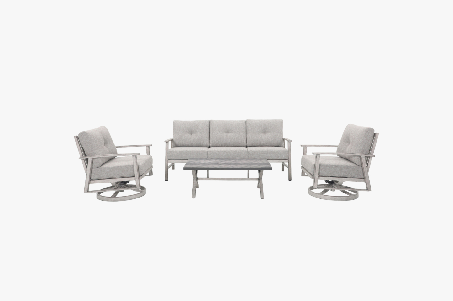 TEMPRIS 4 Piece Outdoor Sofa Group With Swivel Sofa