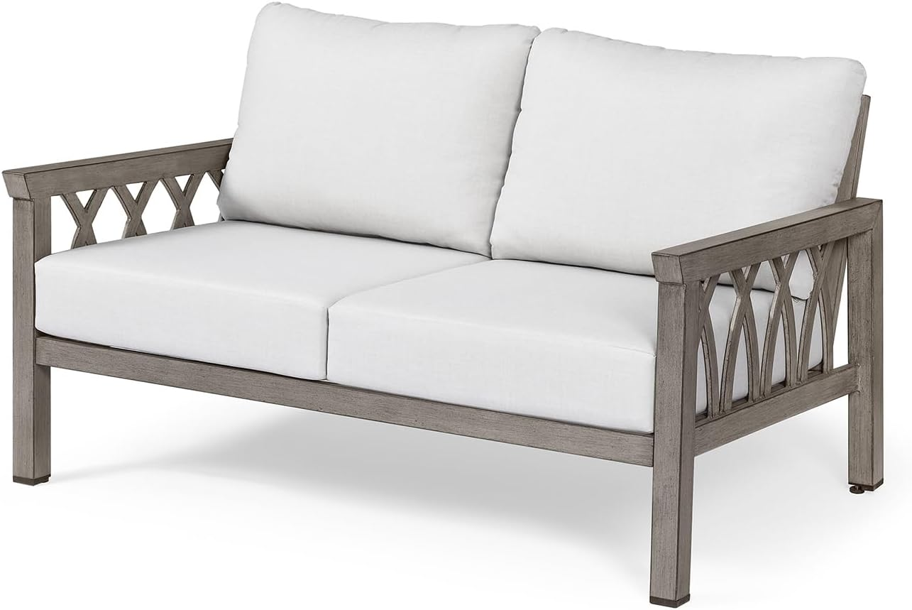 SEEHILL Outdoor Aluminum Loveseat Sofa