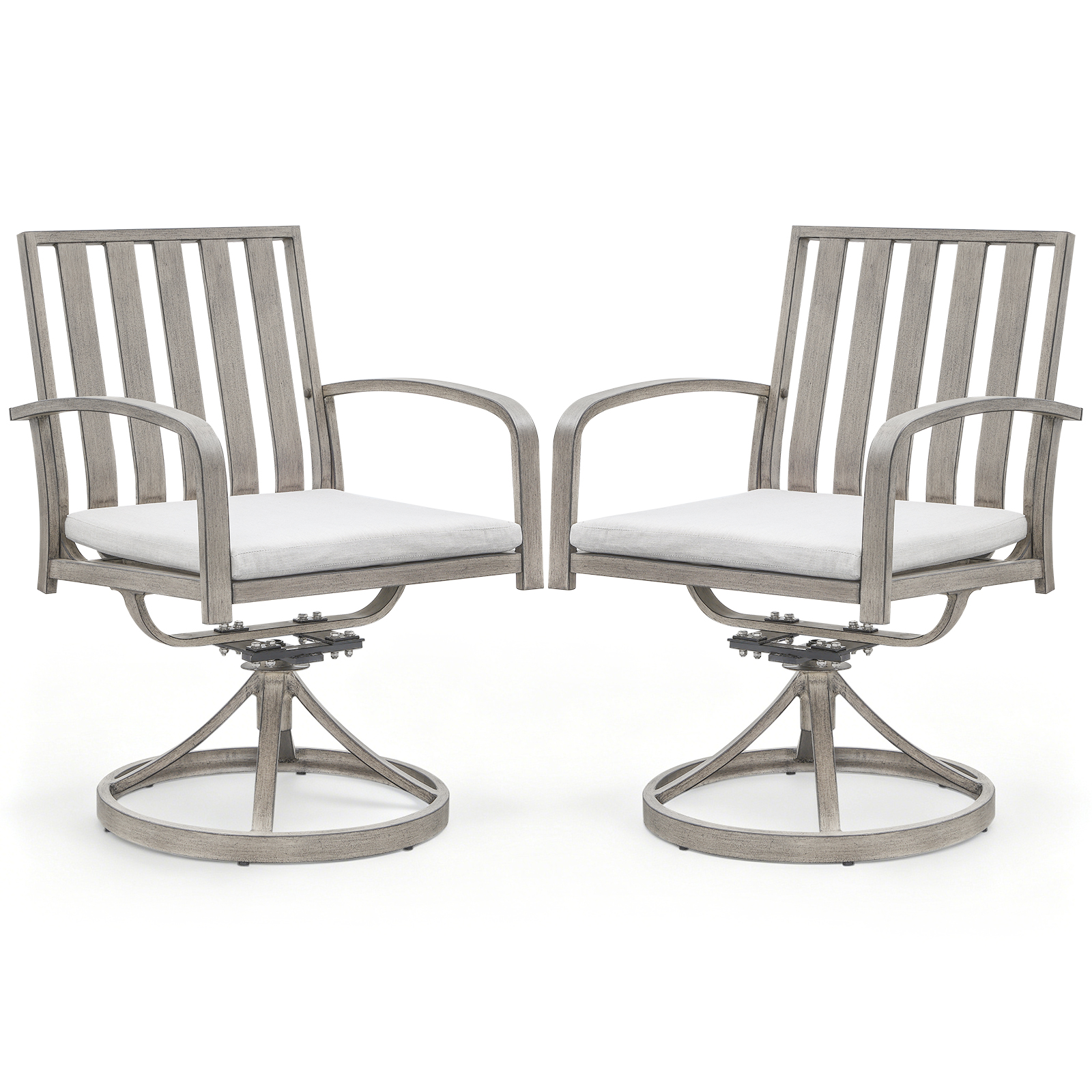 2-Piece Patio Outdoor Swivel Dining Chairs Set for Deck, Balcony, Garden - C107