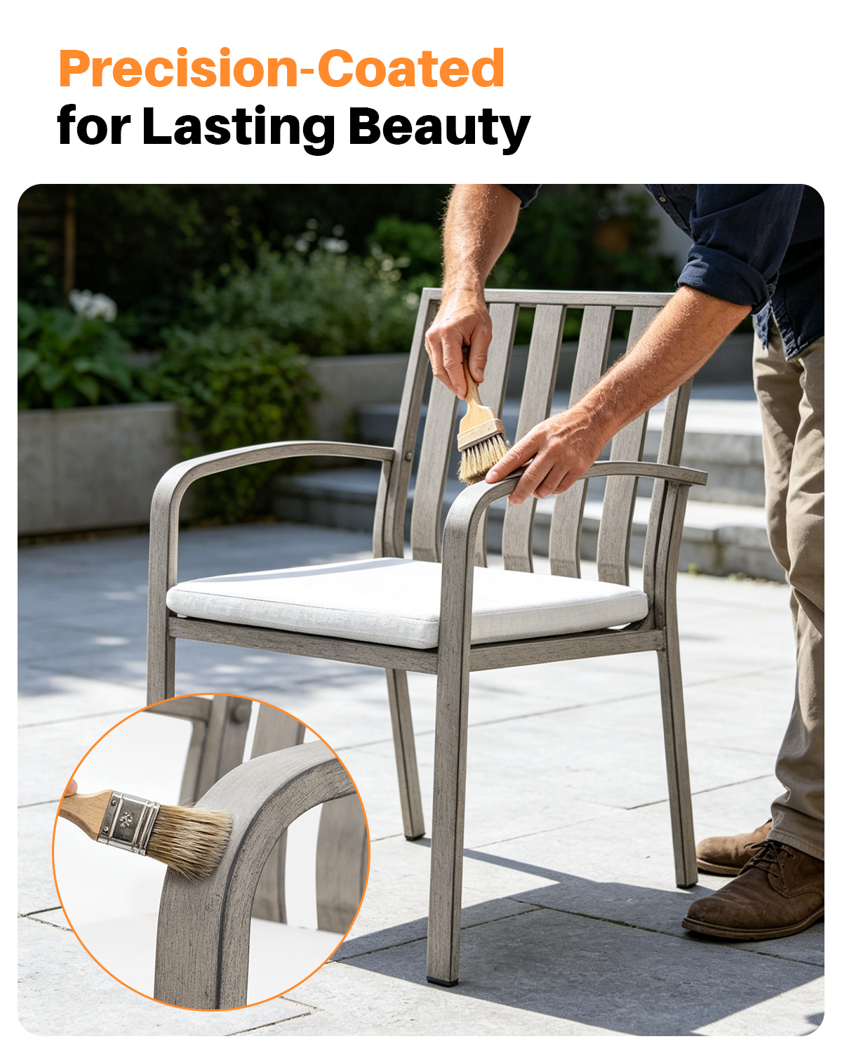 2-Piece Patio Outdoor Dining Chairs Set  for Deck, Balcony, Garden - C106