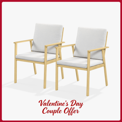 2-Piece Outdoor Dining Chair Set – Aluminum, Thick Cushions, All-Weather-C001