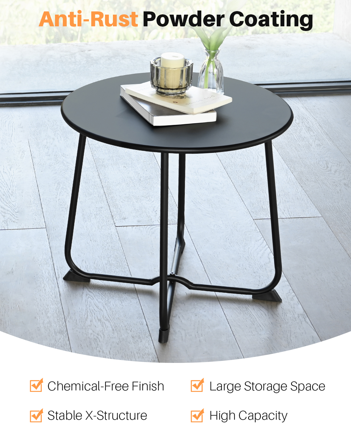 3-Piece Metal Comfy Modern Patio Rocking Chair Set - C032-3