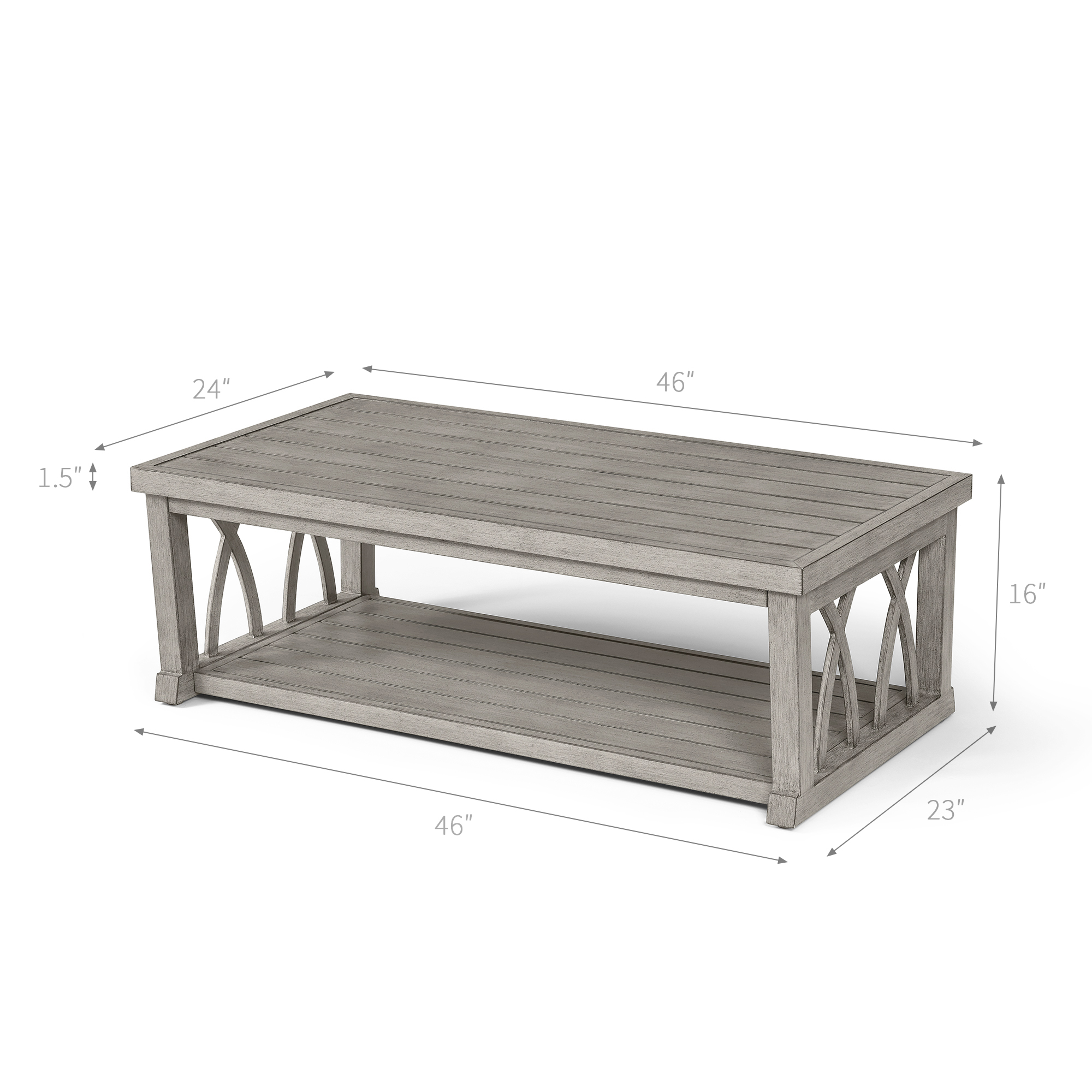Aluminum Outdoor 2-Tier Coffee Table - D091