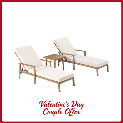 1-2 Piece Aluminum Outdoor Pool Lounge Chairs Square Side Table Thick Cushions 6-Position Adjustable Backrest-L007B