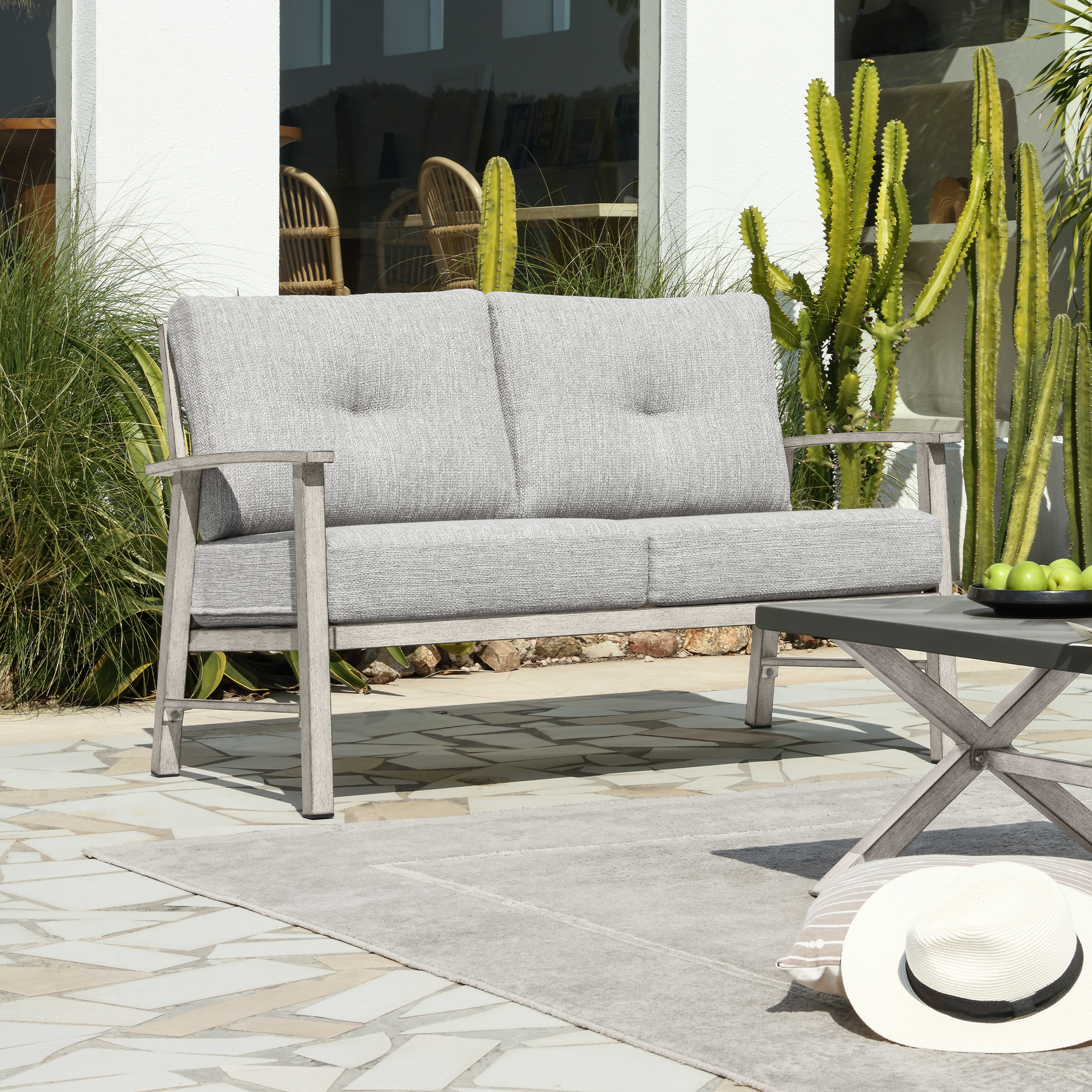 Reed Outdoor furniture product photo with clear materials and finish in clean lighting-Seehill