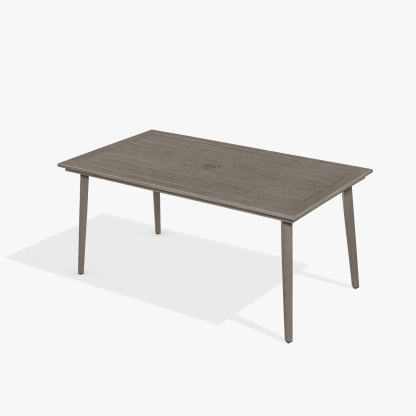 Modern gray outdoor dining table with slatted design - Seehill