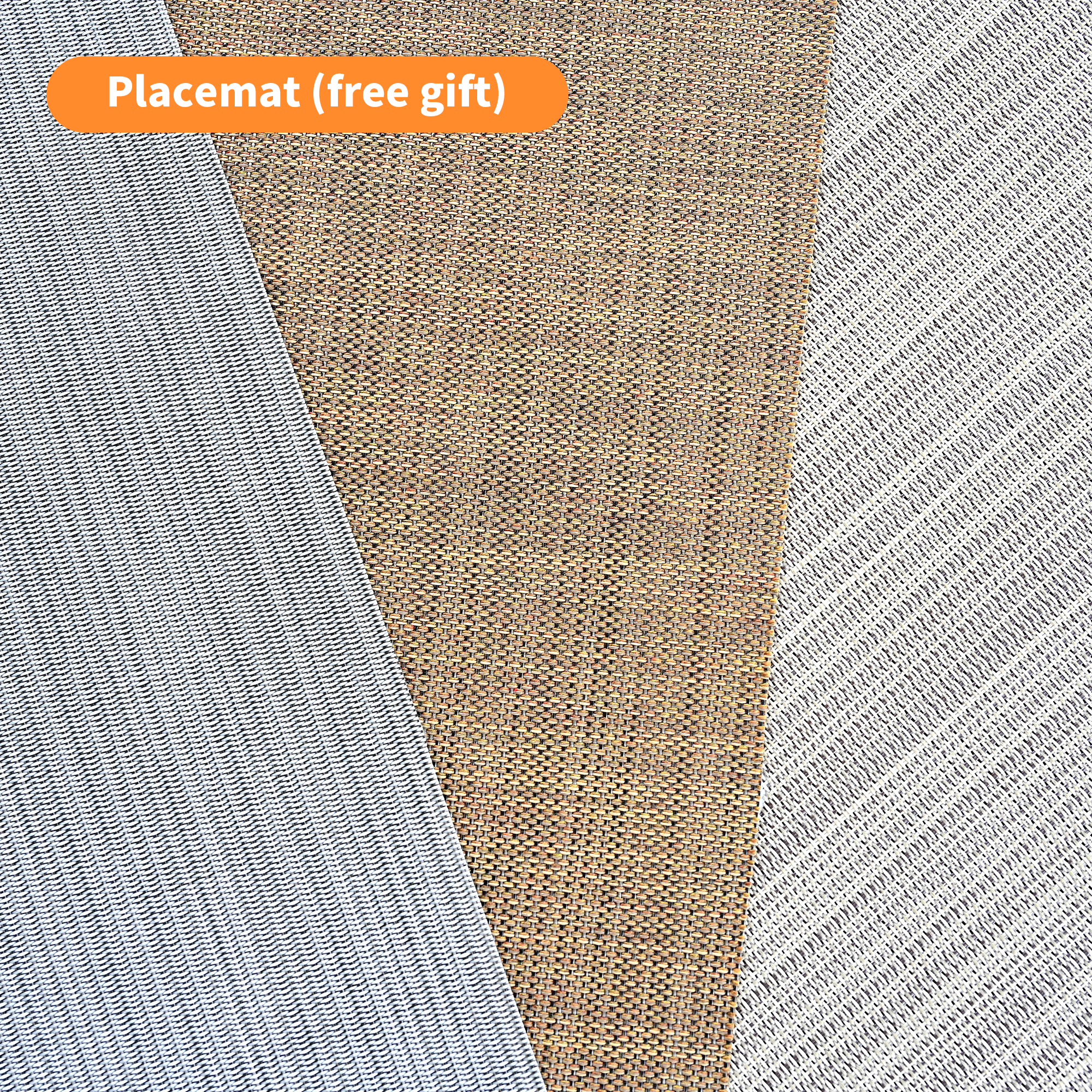 Textured woven placemat in beige, gray, and white with diamo - Seehill