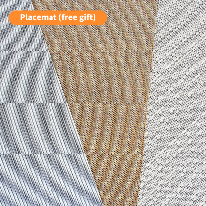 Textured woven placemat in beige, gray, and white with diamo - Seehill